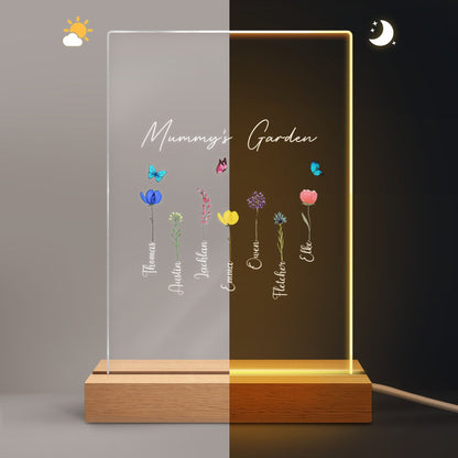 Personalized “Granny’s Garden” 3D Led Light - Mother’s Day Gift for Grandma & Mom