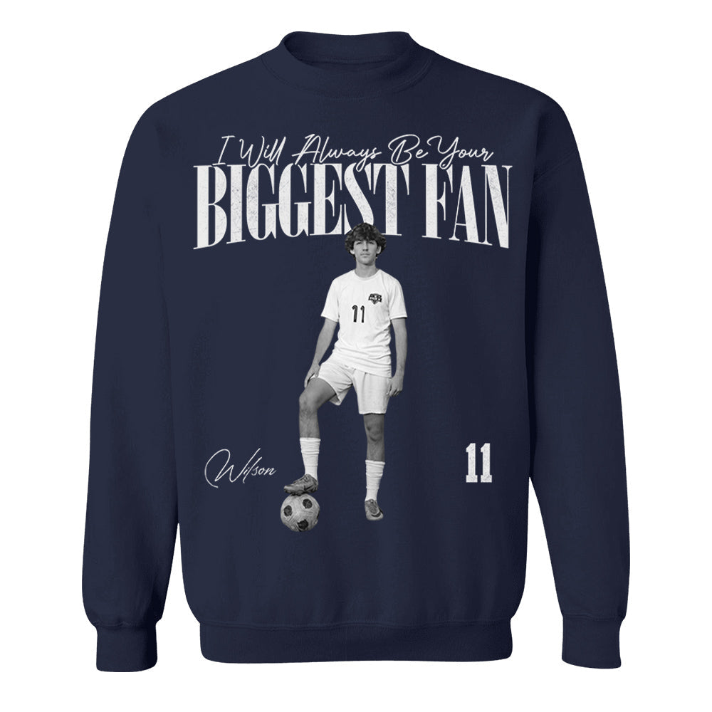 Custom soccer player shirt featuring retro bootleg design and photo for dedicated sports fans image 6