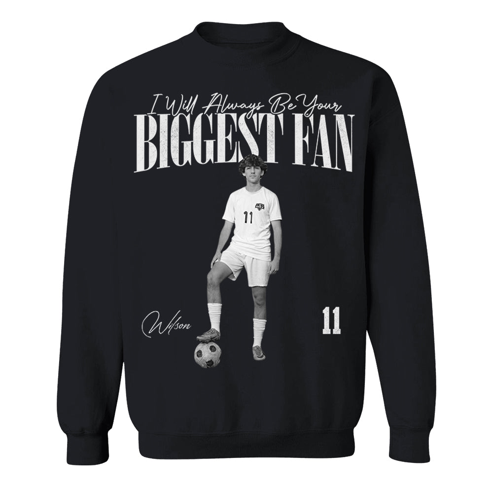 Custom soccer player shirt featuring retro bootleg design and photo for dedicated sports fans image 7