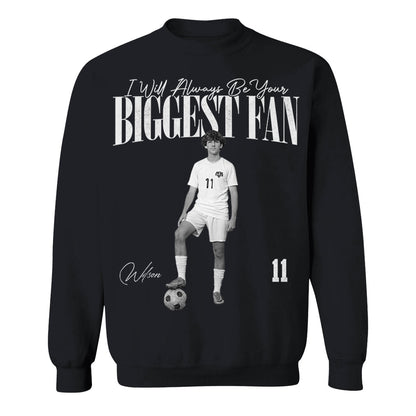 Custom soccer player shirt featuring retro bootleg design and photo for dedicated sports fans image 7