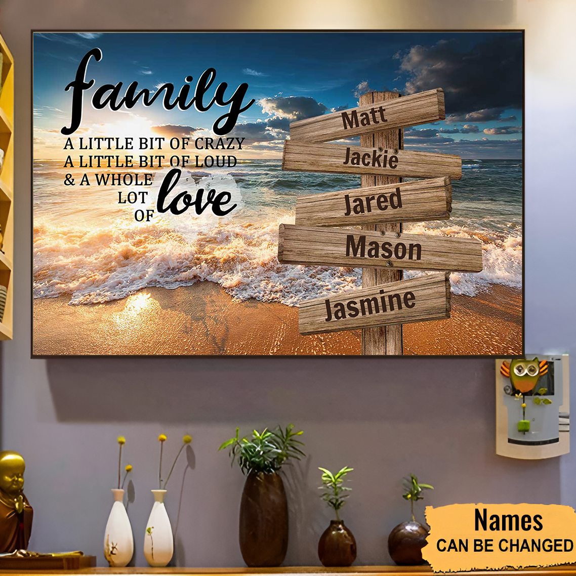 A Little Whole Lot of Love - Personalized Custom Family Name Canvas / Poster