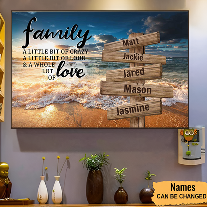A Little Whole Lot of Love - Personalized Custom Family Name Canvas / Poster