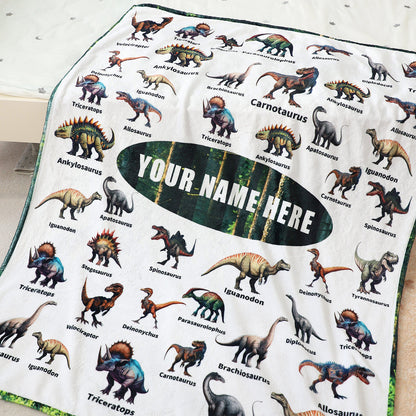 Personalized Dinosaur Adventure Blanket - Customize Your Name