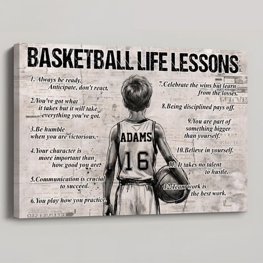 Basketball Life Lessons - Personalized Canvas / Poster for Kids