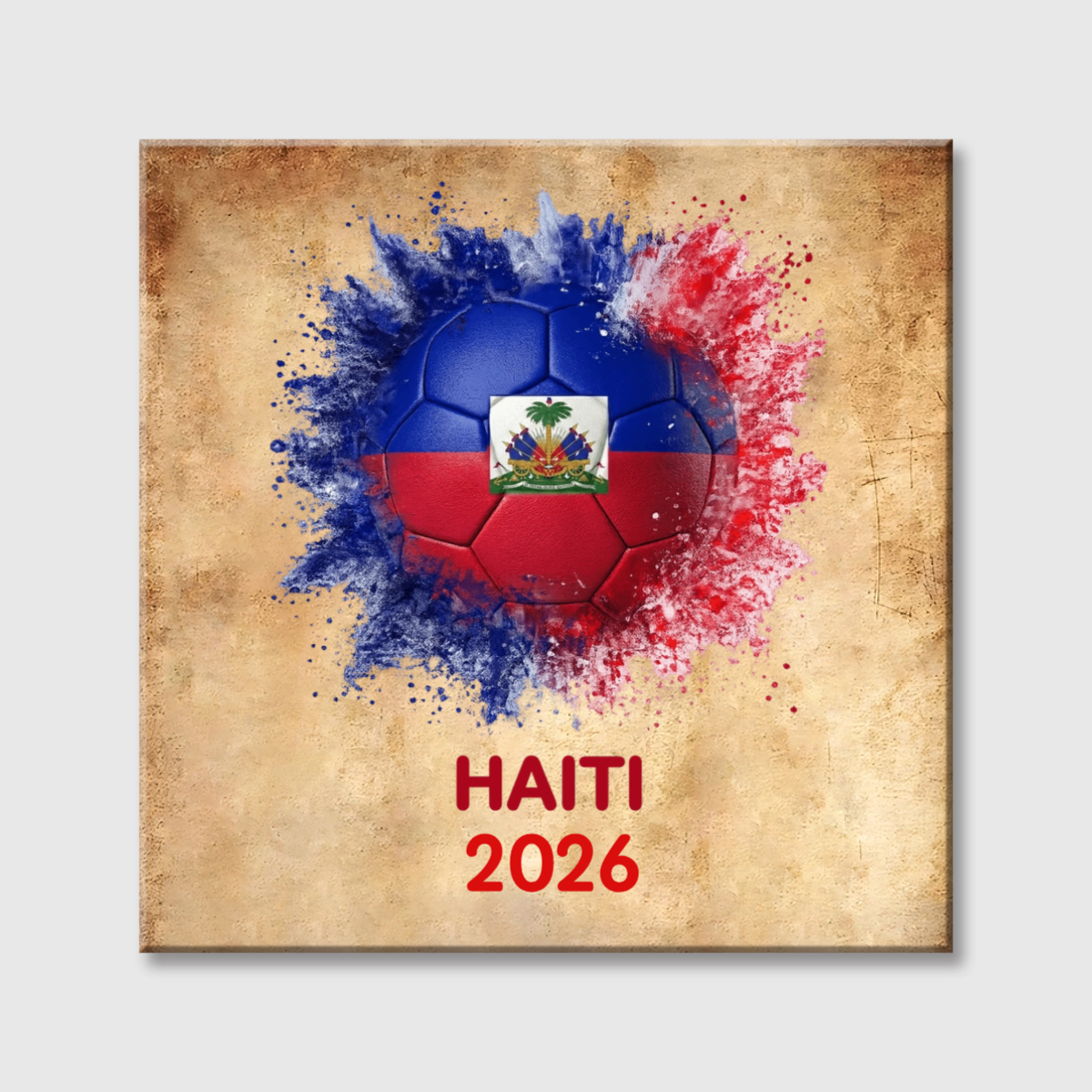Custom Soccer Ball Country Flag Square Canvas - Personalized Soccer Square Canvas