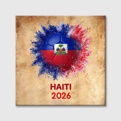 Custom Soccer Ball Country Flag Square Canvas - Personalized Soccer Square Canvas