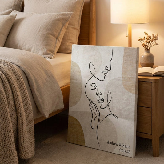 Personalized Sentimental Line Couple Art Canvas / Poster - Custom Couple Gift