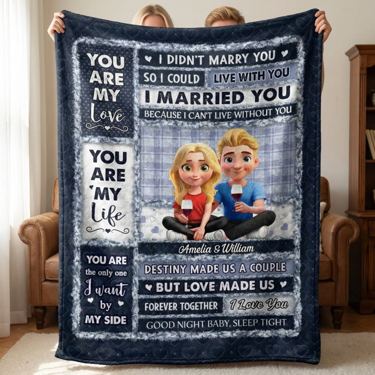 You Are My Love You Are My Life - Personalized Custom Couple Blanket