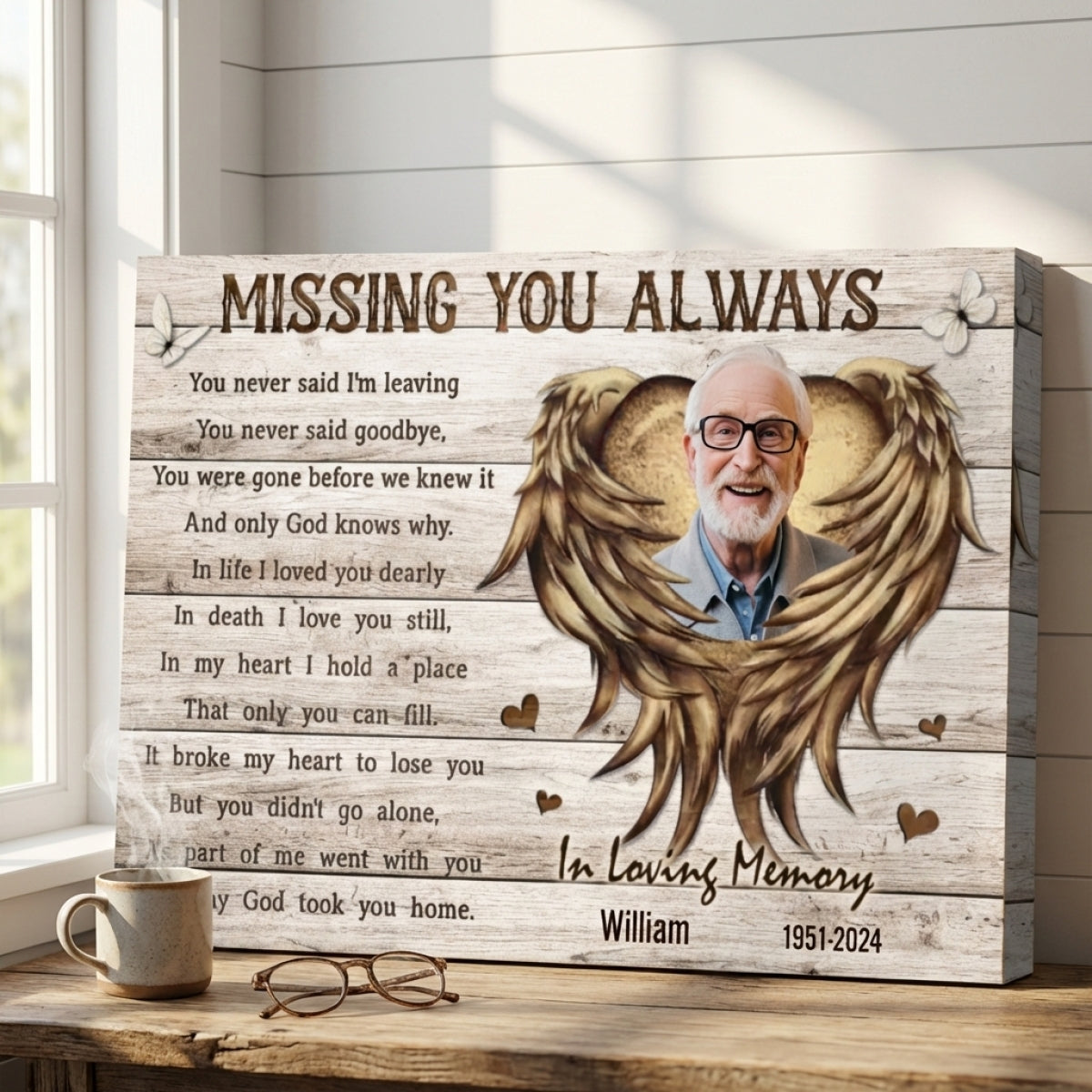 Missing You Always - Personalized Photo Canvas / Poster