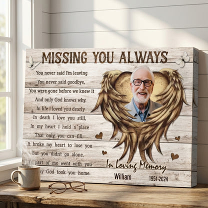 Missing You Always - Personalized Photo Canvas / Poster
