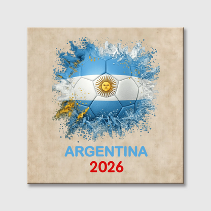 Custom Soccer Ball Country Flag Square Canvas - Personalized Soccer Square Canvas