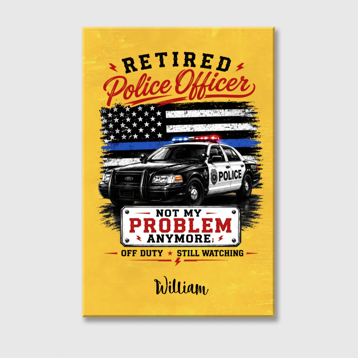 Retired Police Officer Canvas personalization view for Dad