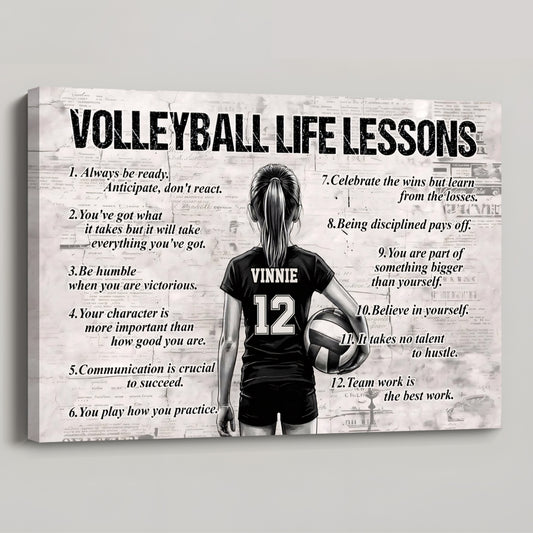 Volleyball Life Lessons - Personalized Canvas / Poster for Kids