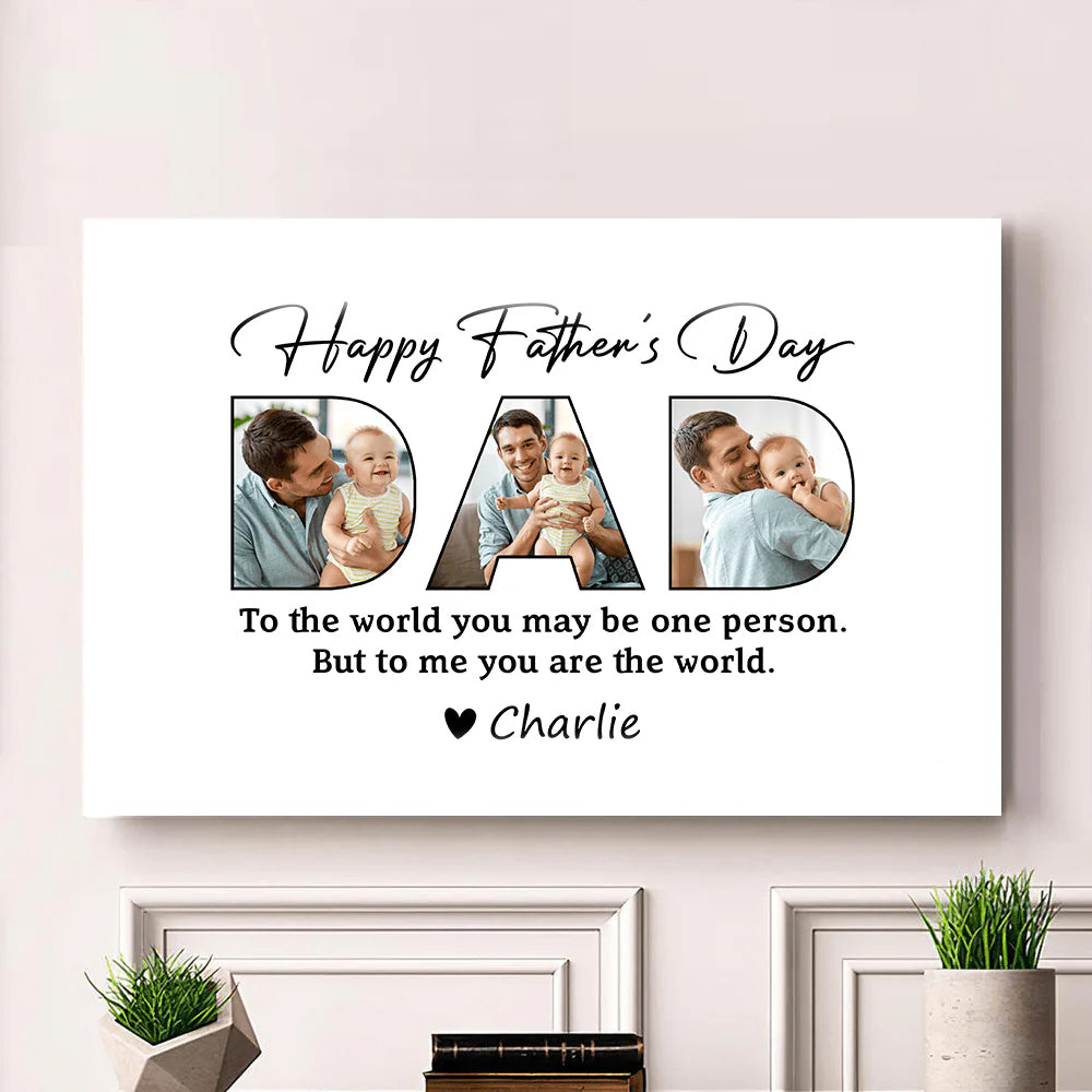 Happy Father's Day - Personalized Photo Poster / Canvas