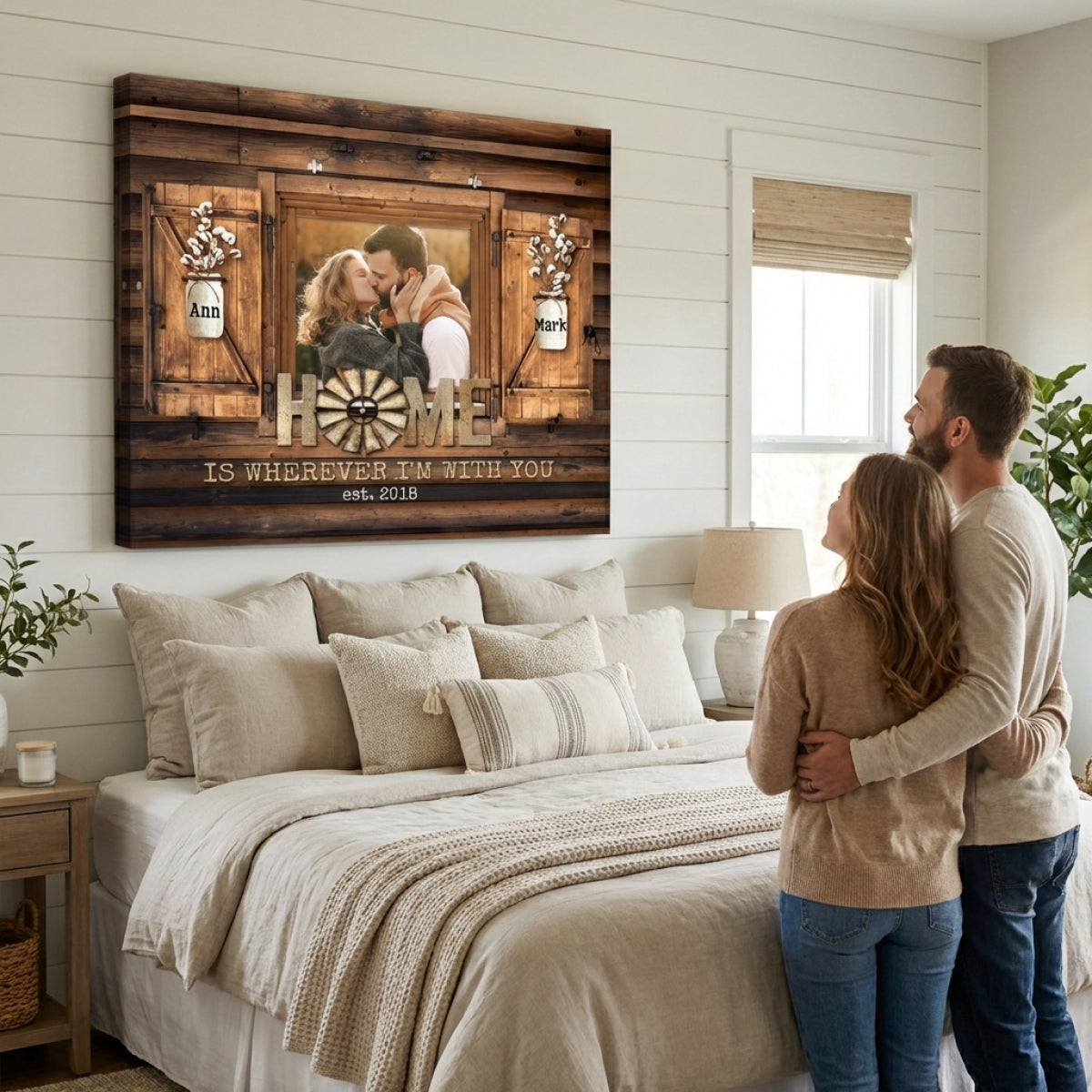 Home Is Wherever I’m With You - Personalized Photo Couple Gifts Canvas / Poster