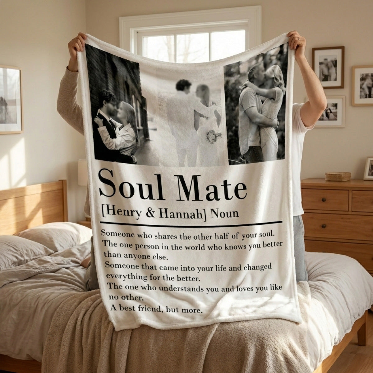Soul Mate Definition - Personalized Custom Couple Blanket