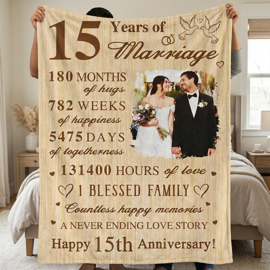 Personalized Custom Photo Couple Blanket - Custom Wedding Anniversary Gift