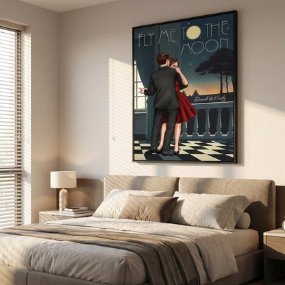 Personalized Couple Dancing In Moonlight Poster / Canvas - Custom Couple Anniversary Gift