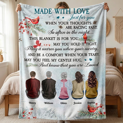 Made With Love Just For You - Personalized Custom Keepsake Blanket
