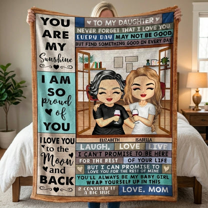 Personalized Fleece Blanket for Child - “Never Forget That I Love You” - Mom to Daughter or Son Birthday Gift