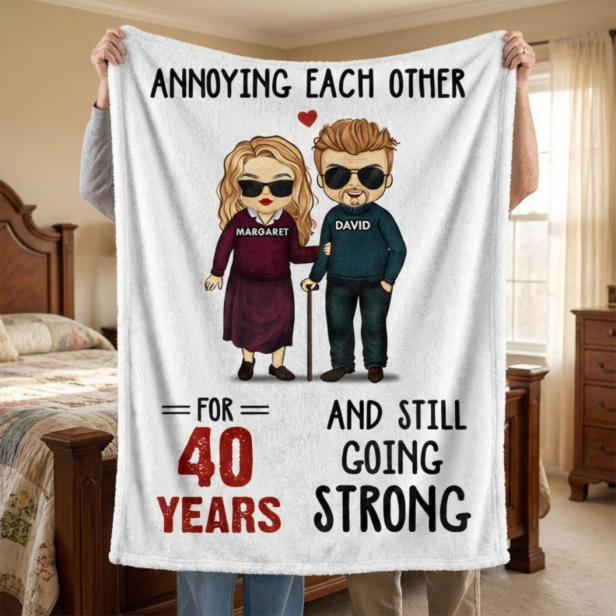 Annoying Each Other for Years & Still Going Strong - Funny Personalized Blanket, Anniversary Gift for Him/Her, Couples Gift