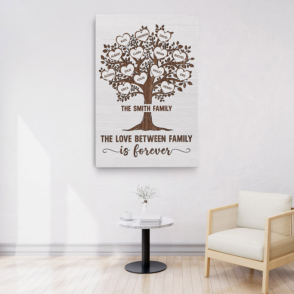 The Love Between Family Is Forever - Personalised Canvas / Poster for Family