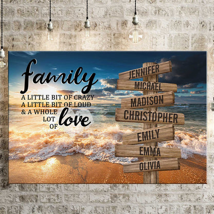 A Little Whole Lot of Love - Personalized Custom Family Name Canvas / Poster