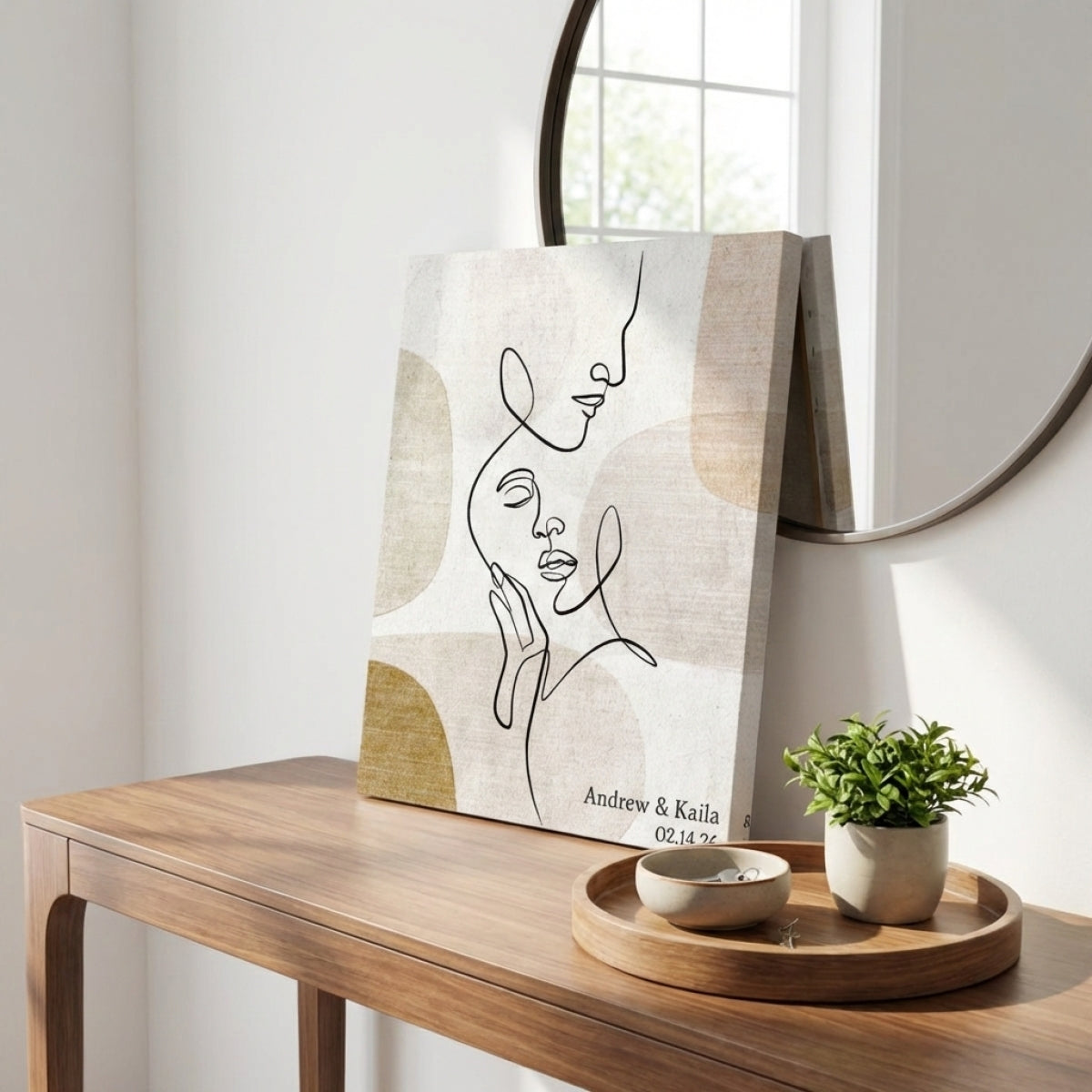 Personalized Sentimental Line Couple Art Canvas / Poster - Custom Couple Gift