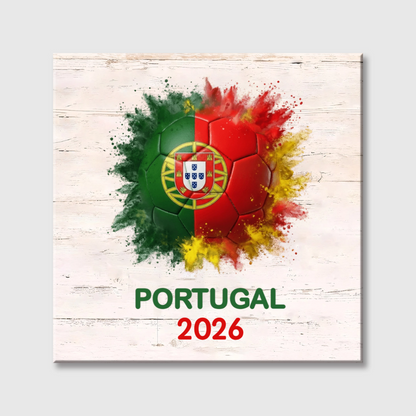 Custom Soccer Ball Country Flag Square Canvas - Personalized Soccer Square Canvas