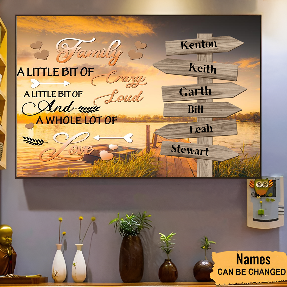 “A Little Bit of Crazy” - Personalized Family Canvas / Poster
