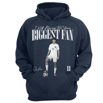 Custom soccer player shirt featuring retro bootleg design and photo for dedicated sports fans image 9