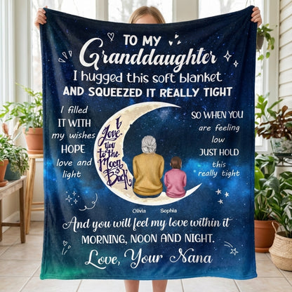 Personalized Grandkid Blanket from Nana: 'Love You To The Moon And Back' Gift