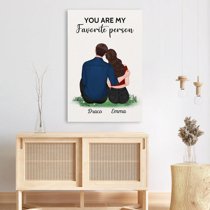 Personalized 'You Are My Favorite Person' Couple's Canvas Gift