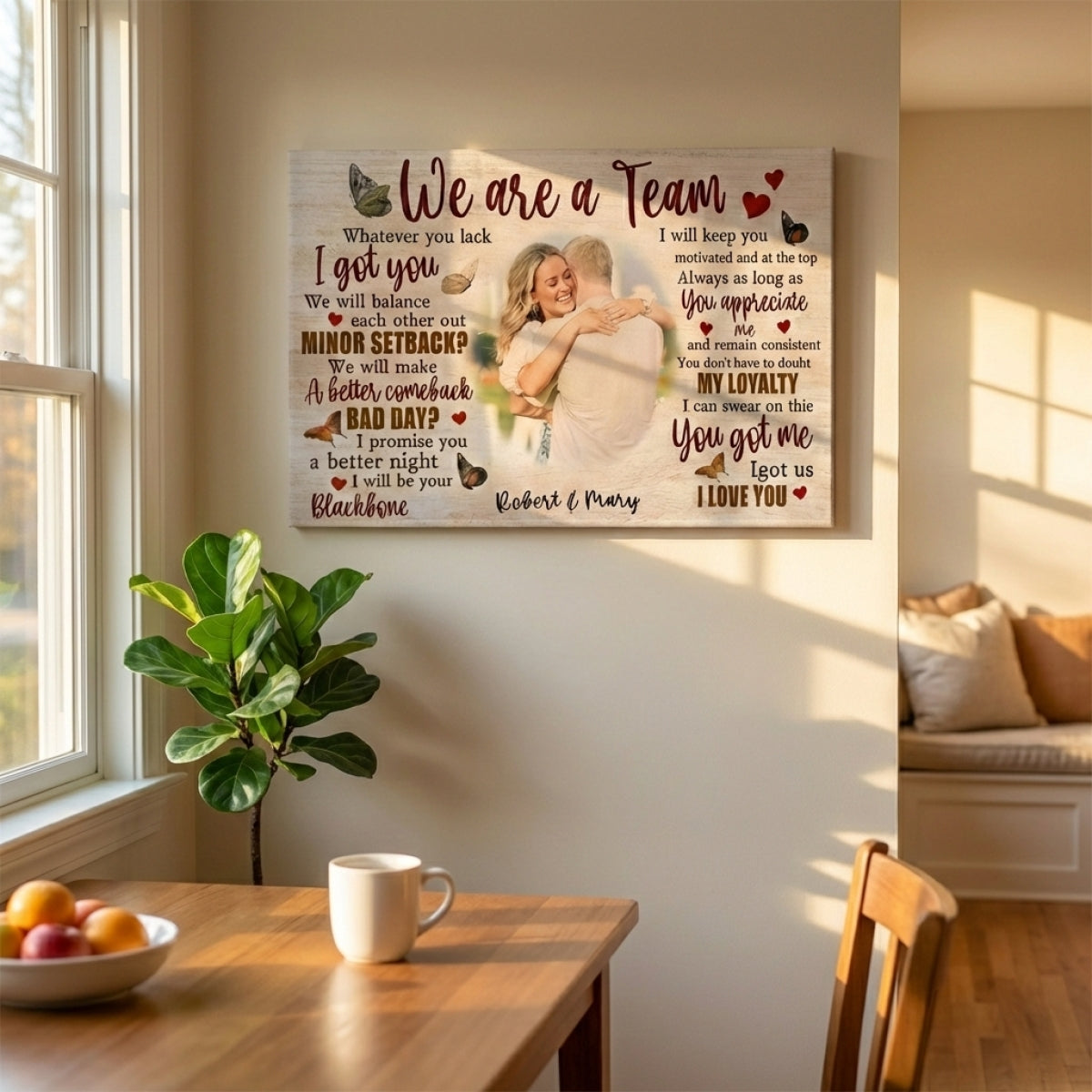 Personalized 'We Are A Team' Photo Canvas - Heartfelt Couple Gift Wall Art