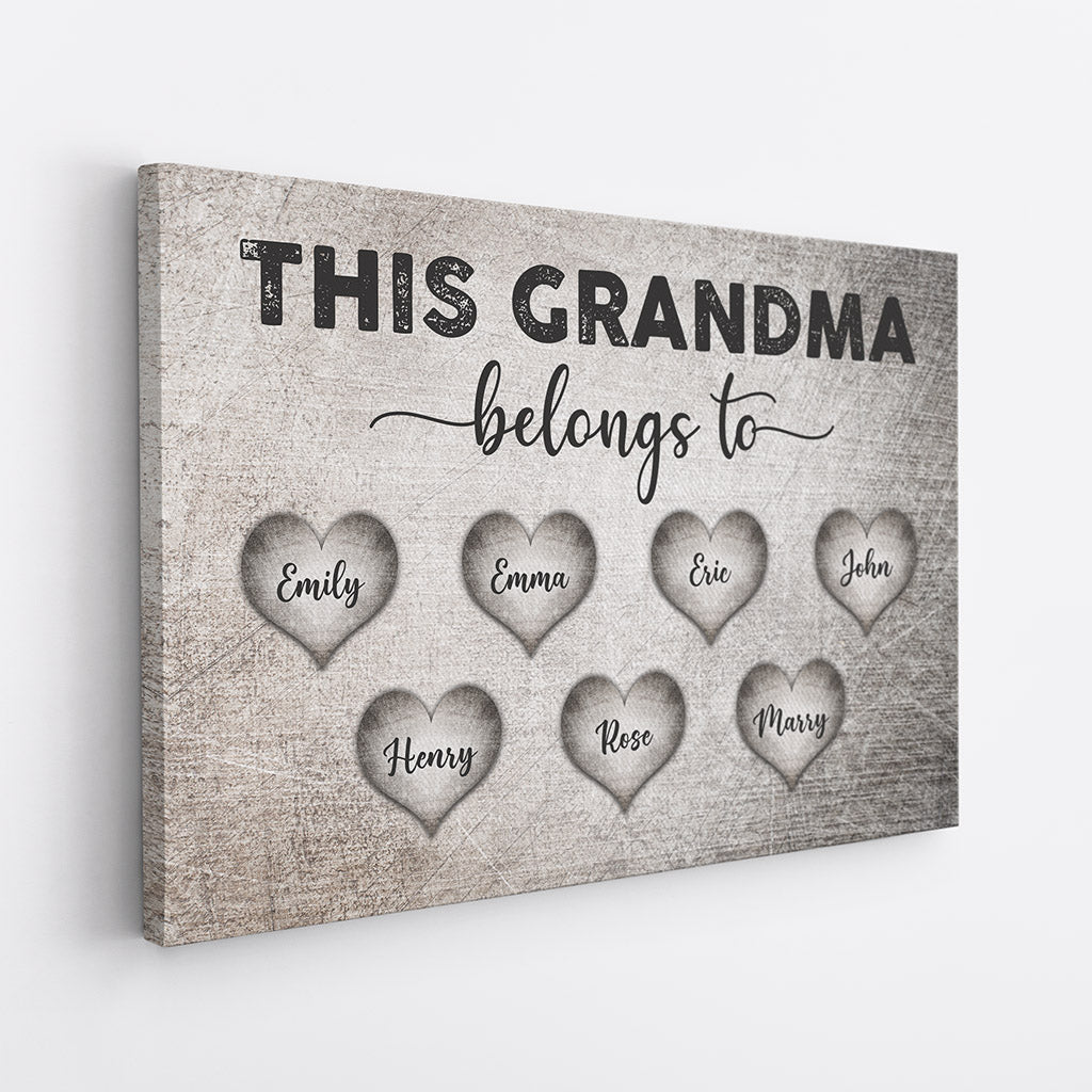 This Grandma Belongs To - Personalised Canvas / Poster