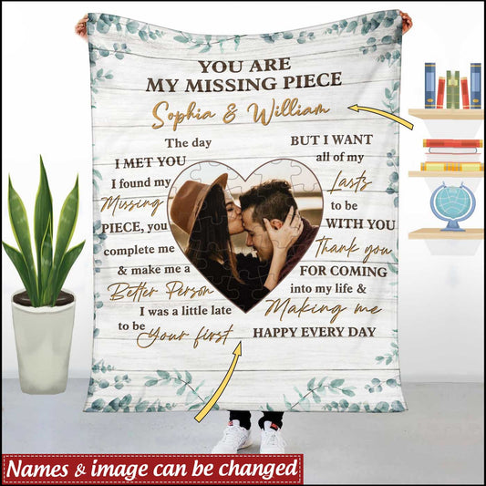 The “You Are My Missing Piece” - A Personalized Couple’s Blanket