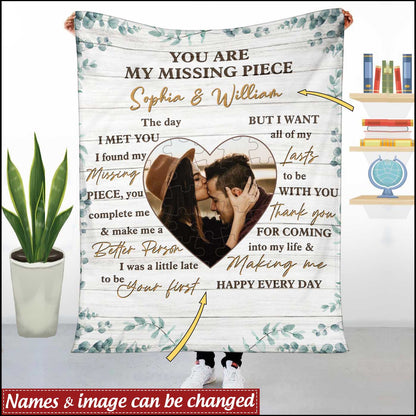 The “You Are My Missing Piece” - A Personalized Couple’s Blanket