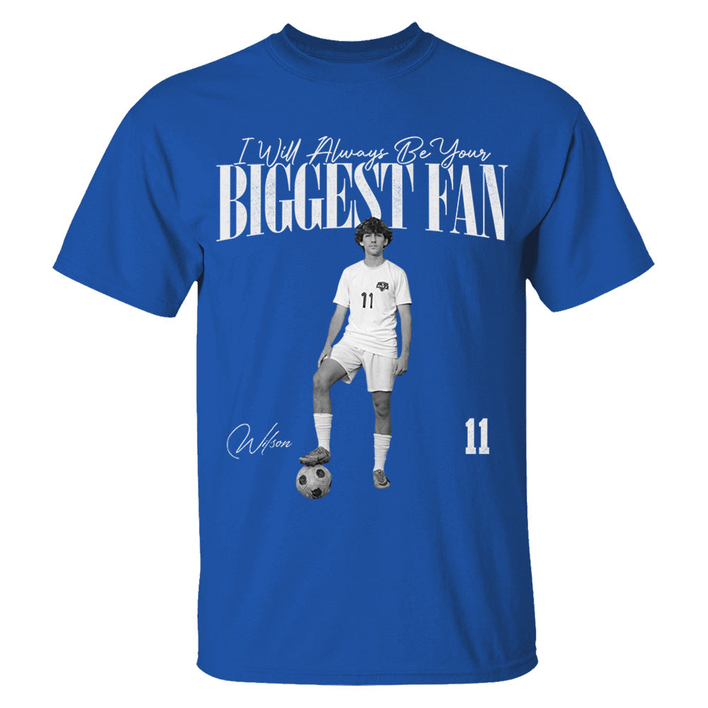 T-Shirt / Hoodie material and size view - Custom Soccer Player Shirt
