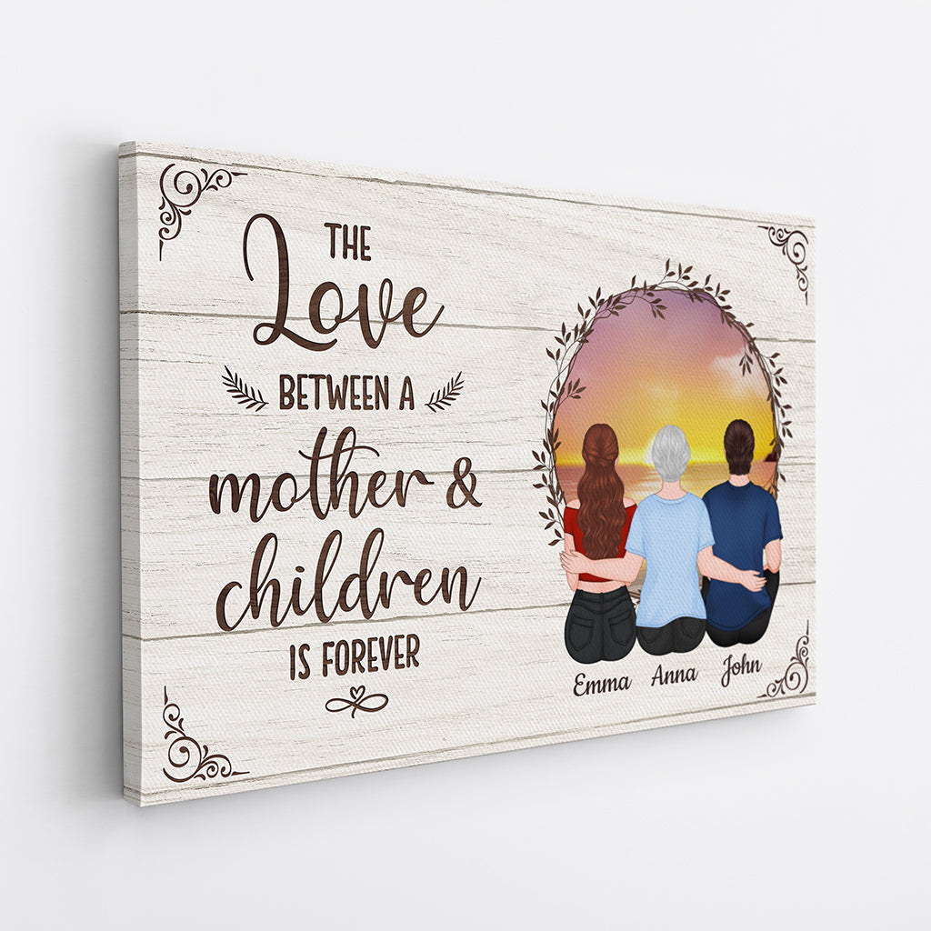 Personalized 'The Love Between a Mother & Children Is Forever' Canvas Gift