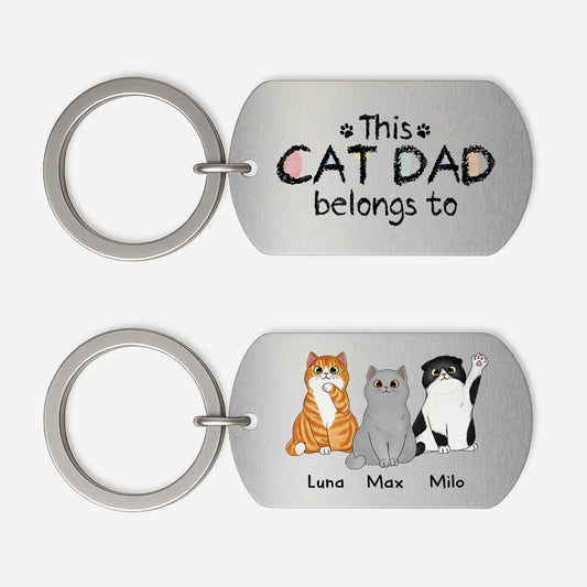 Personalized Cat Dad Keychain for Mom with personalized design details for meaningful gifting