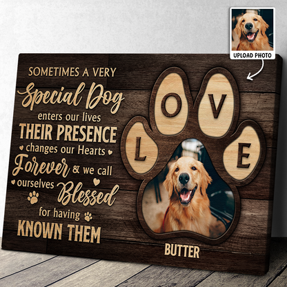 Sometimes A Very Special Dog Enters Your Life - Personalized Customized Pet Lovers Dog Lovers Canvas / Poster