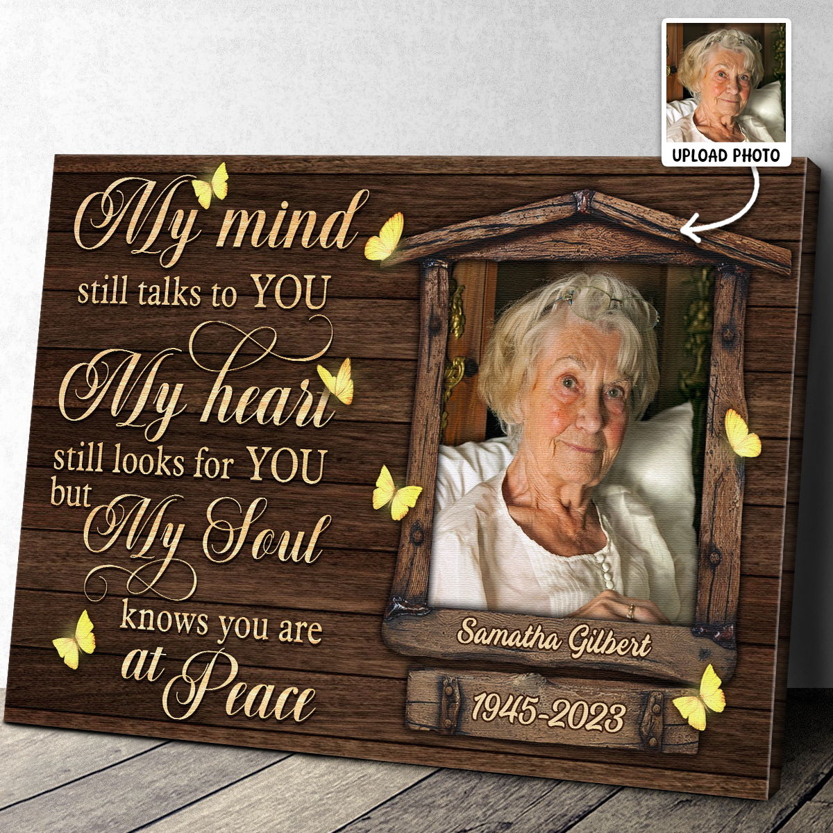 My Mind Still Talks To You - Personalized Customized Photo Memorial Canvas / Poster