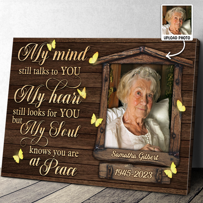 My Mind Still Talks To You - Personalized Customized Photo Memorial Canvas / Poster