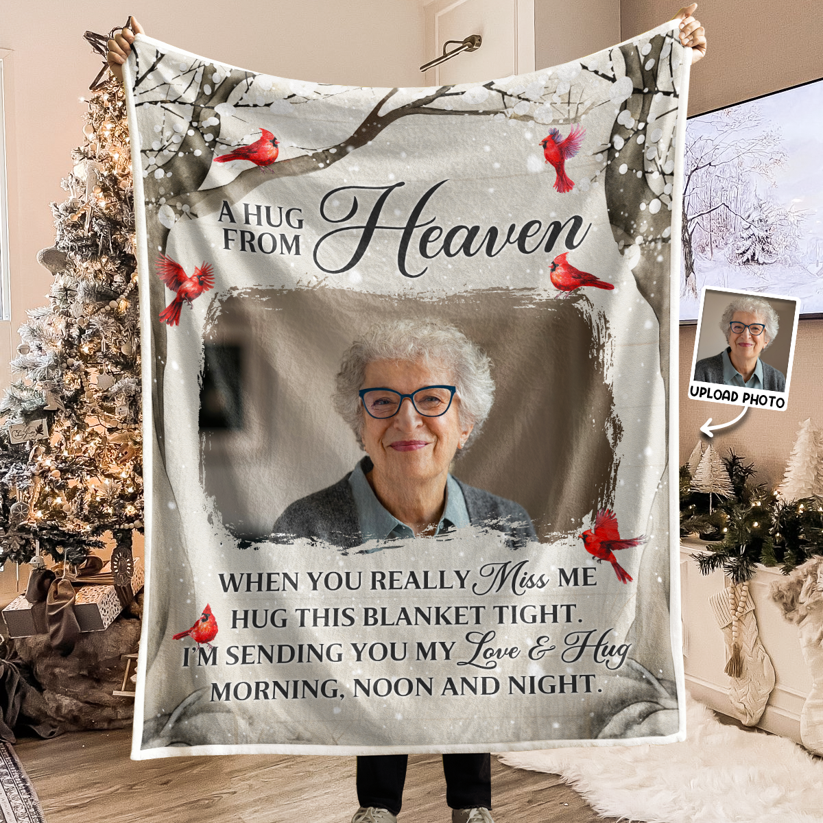 Loving You Forever - Personalized Custom Photo Memorial Blanket