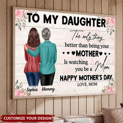 Custom Mother's Day Gift for Daughter: 'Watching You Be A Mom' Canvas