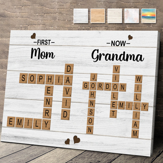Personalized Customized Crossword Family Name Canvas / Poster - Custom Gift For Family Members