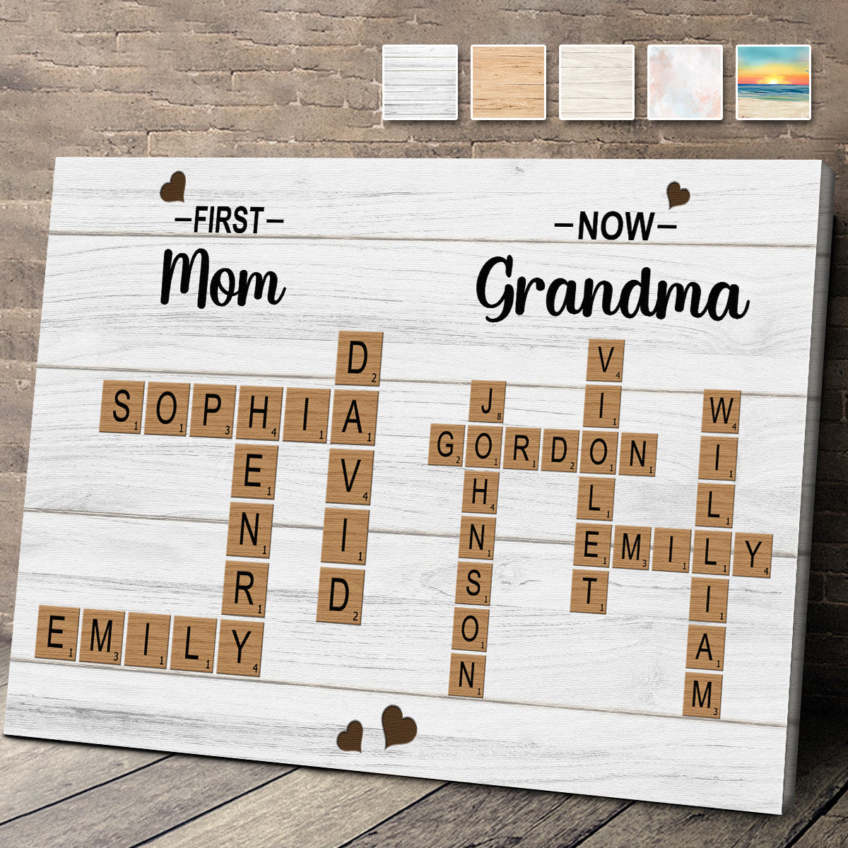 Personalized Customized Crossword Family Name Canvas / Poster - Custom Gift For Family Members