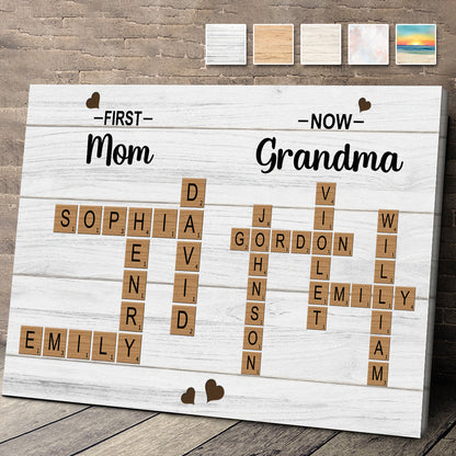 Personalized Customized Crossword Family Name Canvas / Poster - Custom Gift For Family Members