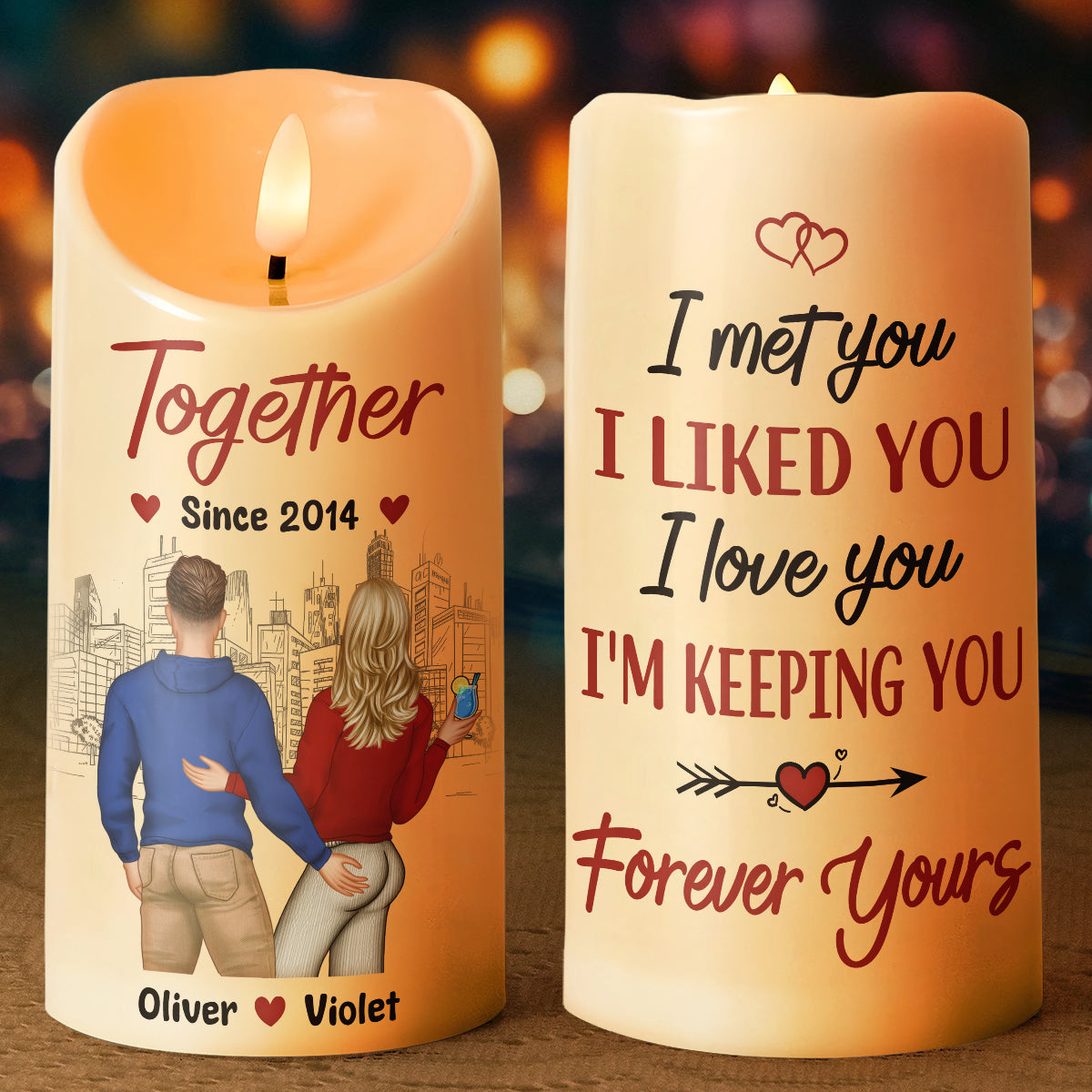 Couple Romantic Quotes - Personalized Candle LED Light