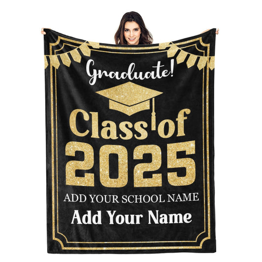Class of 2025 Personalized Graduation Name Blanket - Memorable Gift